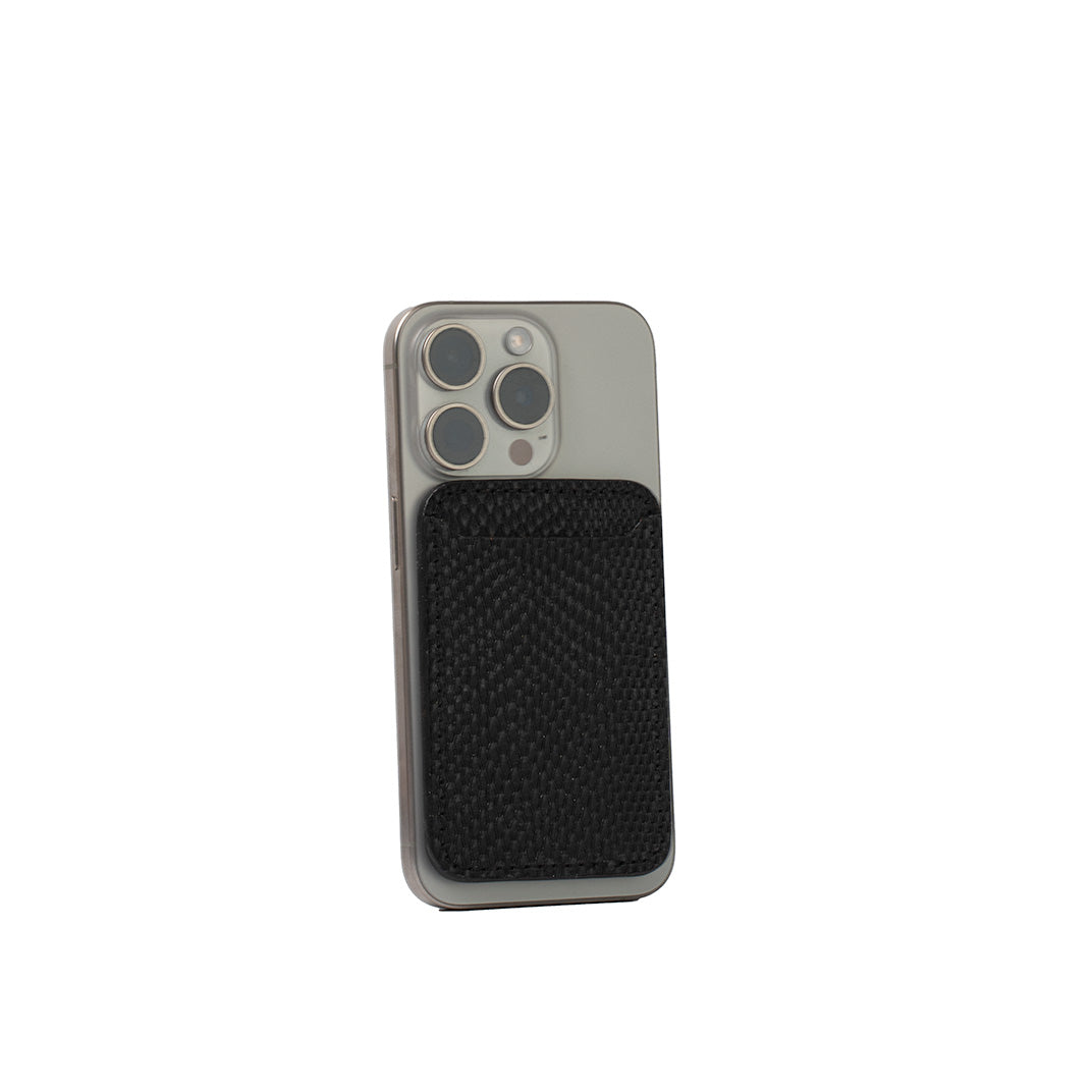 Leather wallet with MagSafe - Embossed Snake Print-0