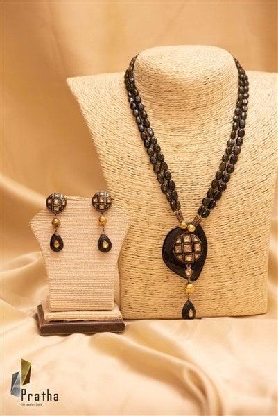 Black Uncut Diamonds Neckpiece-0