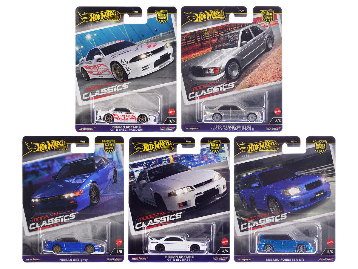 "Modern Classics" 5 piece Set "Car Culture" 2024 Series E Diecast Model Cars by Hot Wheels-0